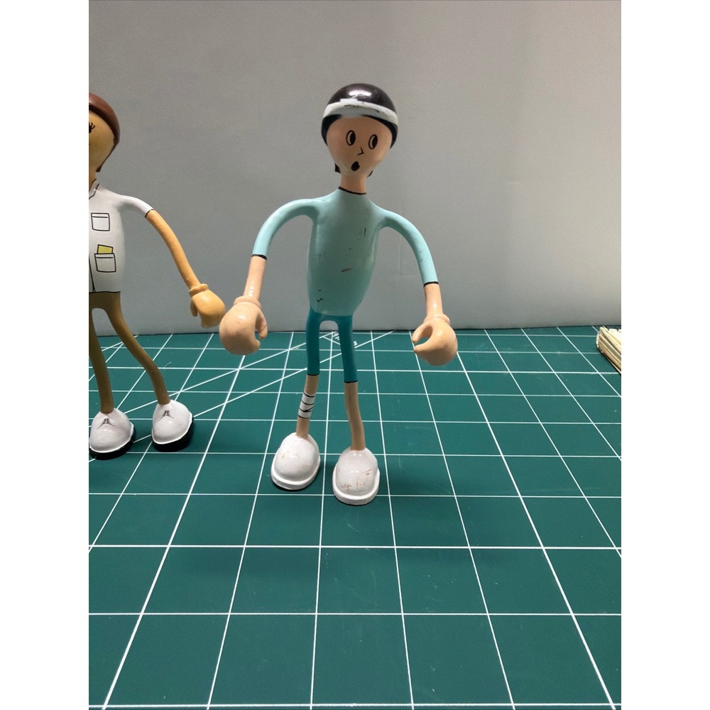 Kid Galaxy Johnny Doe Bendy Action Figure Set Blue Athlete & White Shirt Guy